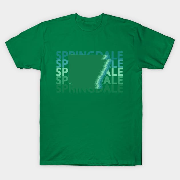 Springdale Arkansas Green Repeat T-Shirt by easytees